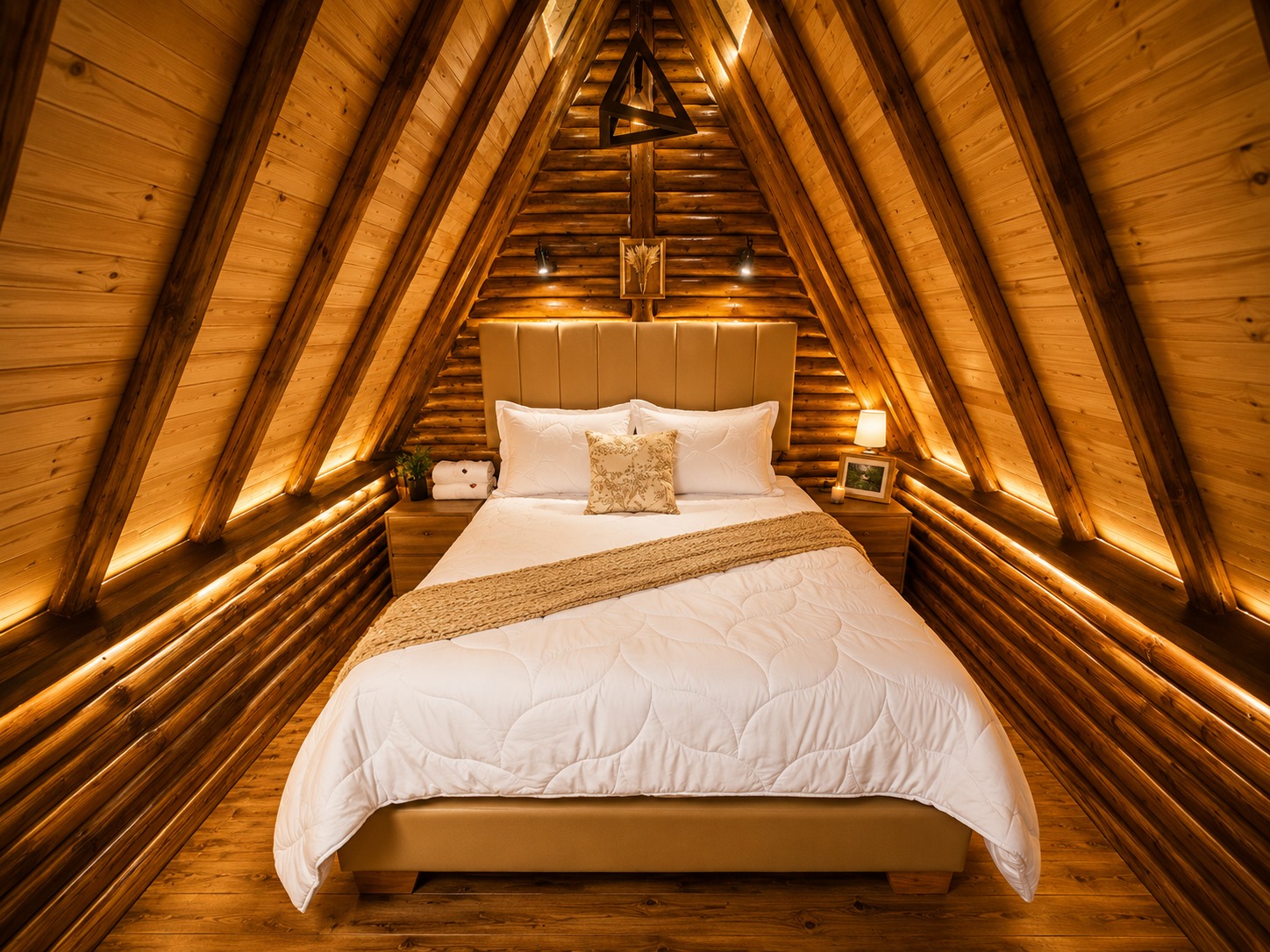 Cabaña A-Frame interior